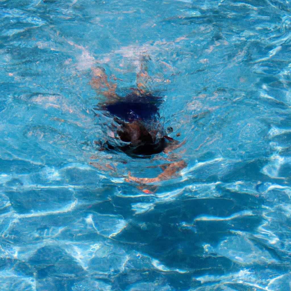 Person swimming in a pool